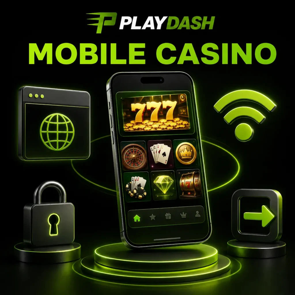 PlayDash mobile casino through a secure browser on Android and iOS